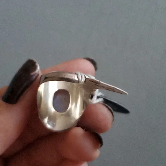 SG's Rainbow Moon Stone Ring made in India - Picture 6 of 16